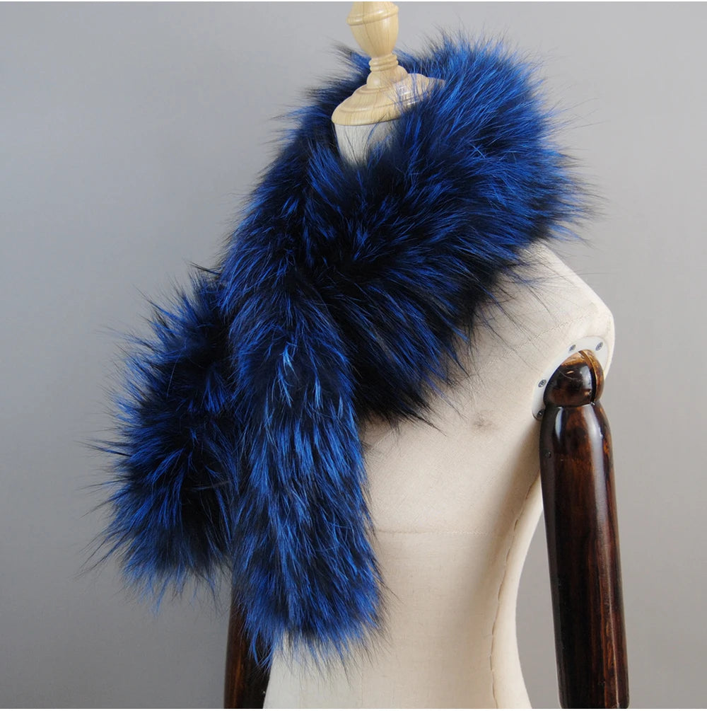 2024 New Women Winter Warm Natural Fox Fur Scarf Ring Knit Real Fox Fur Lady Fashion Neckerchief Scarves Women Real Fur Bandana - reetell