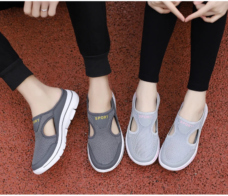 Women Walking Men Fitness Mesh Slip-On Light Loafers Summer Sports Shoes Outdoor Flats Breathable Running Sneakers Size 35-48