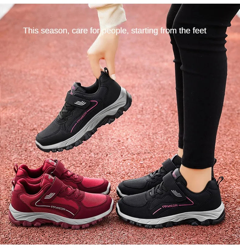 Women's Sports Shoes Leather Sports Shoes Waterproof Fashionable Outdoor Hiking Anti SlipCasual Walking Shoes Women's Shoes