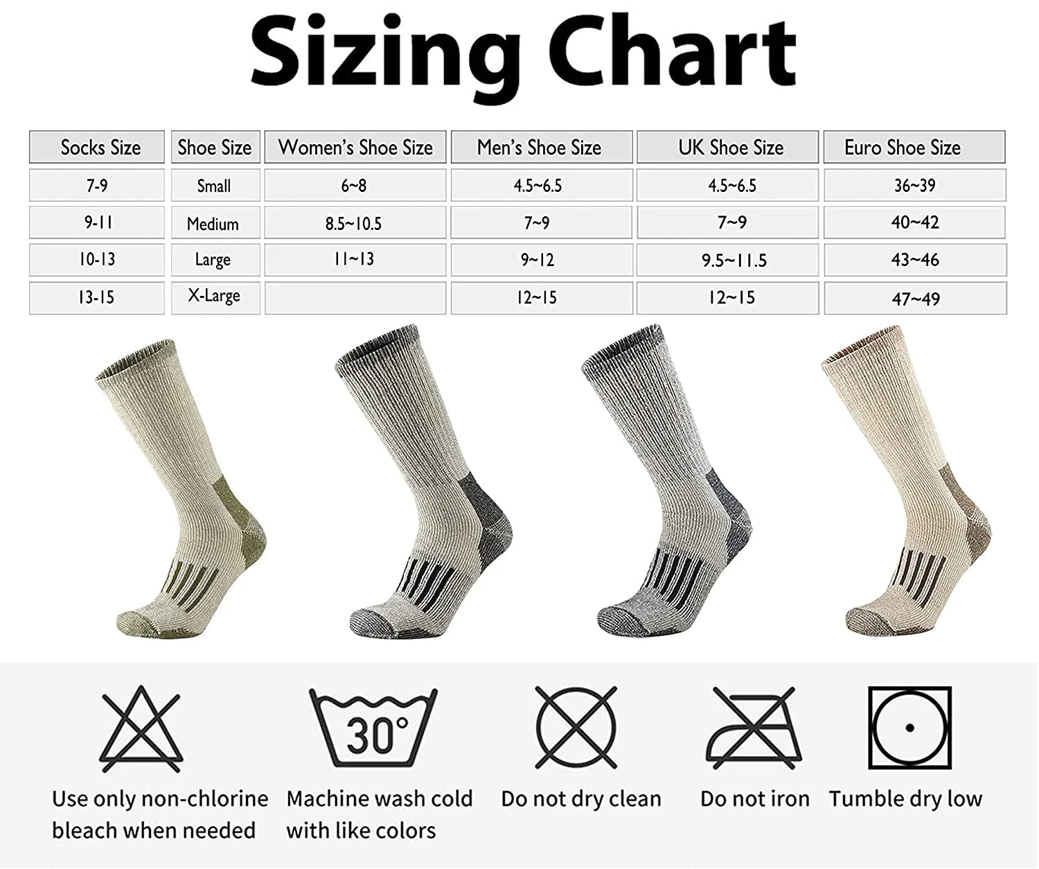 Hiking Socks Merino Wool Socks for Men Women 80% Merino Wool Ski Socks Winter Thick Thermal Crew Socks Men Walk Warm Anti-Odor