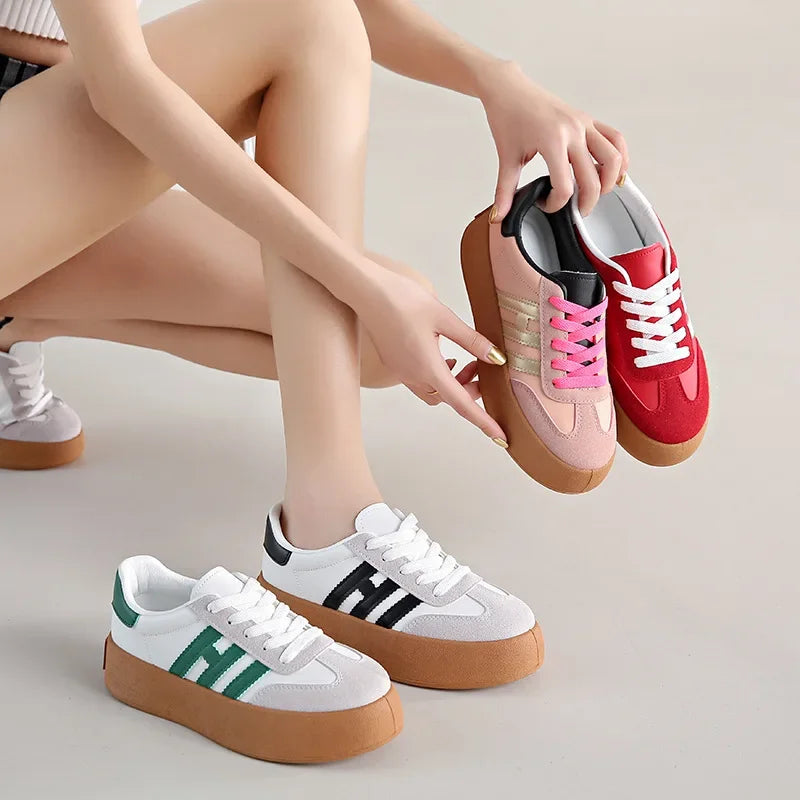 Women's Casual Shoes Luxury Artificial Leather Platform Sports Tennis Sneakers For Women Designer Brand Fashion Outdoor Shoes