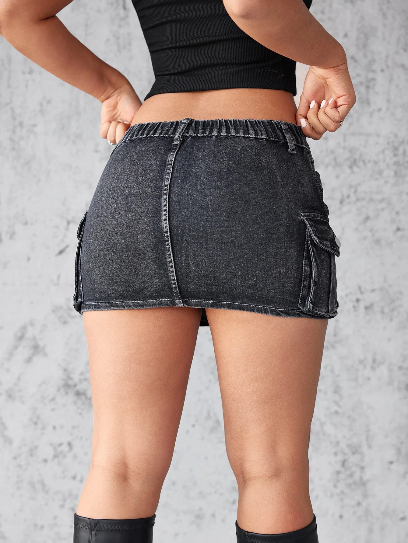 2024 European and American Summer New Denim Skirt Women's Retro Stretch Tight-fitting Cargo Pocket Hip Skirt Women - reetell