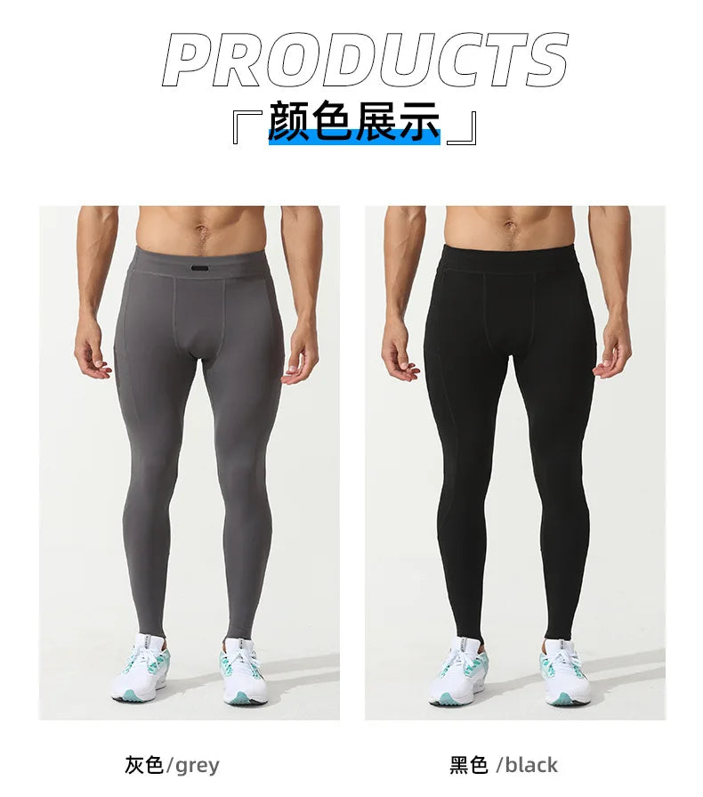 Mens Compression Pants Dry Fit Running Tights Men Gym Leggings with Phone Pocket Training Sport Pants Fitness Sport Leggings Men