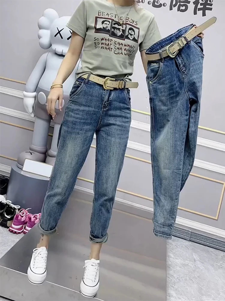 Y2k Large Size Tencel Straight Leg Jeans Female Summer Thin 2023 New Harun Pants Fat Mm Thin Daddy Pants - reetell