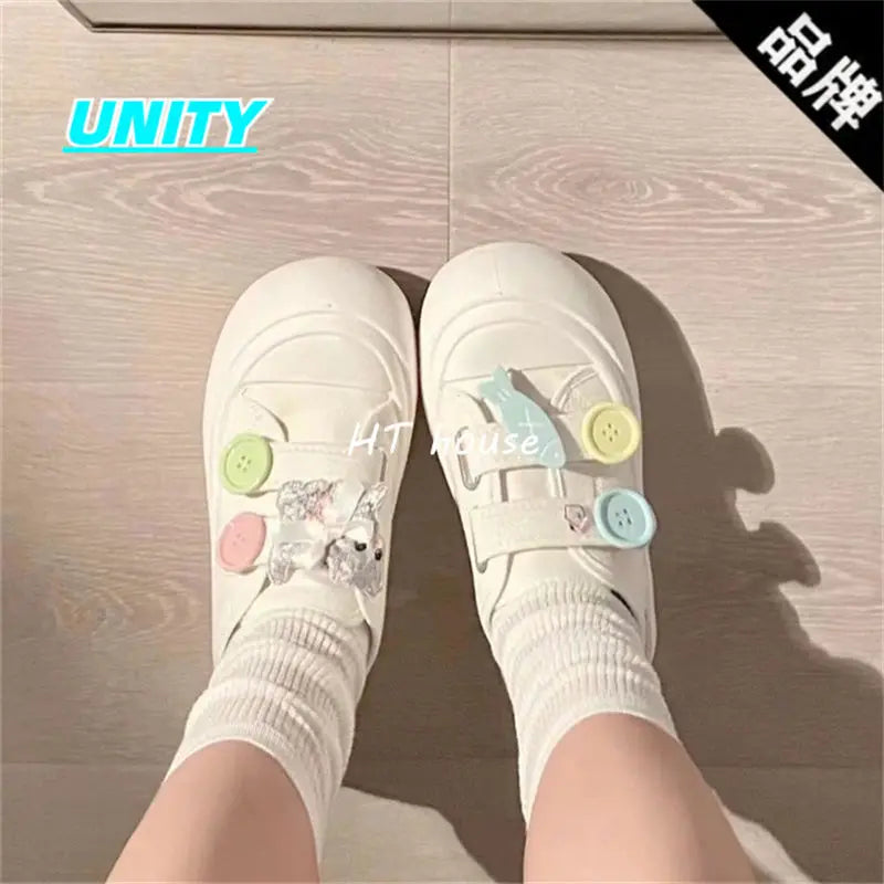 Kawaii Fish Platform Sneakers White Shoes Woman Casual Flats Spring Summer Tennis Female Vintage Vulcanize Cute Footwear Korean