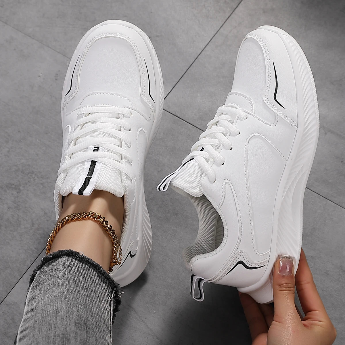 2024 Woman Tennis Sneakers Fashion New Comfort Sports Board Shoes Casual Shoes Female Spring Summer Ladies Female Women Shoe PU - reetell