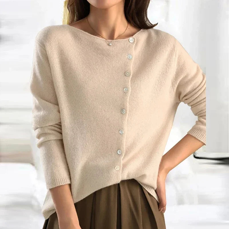 Autumn Winter Sweater Women Elegant Button Design Knitted Cardigans For Women Casual Sweaters - reetell