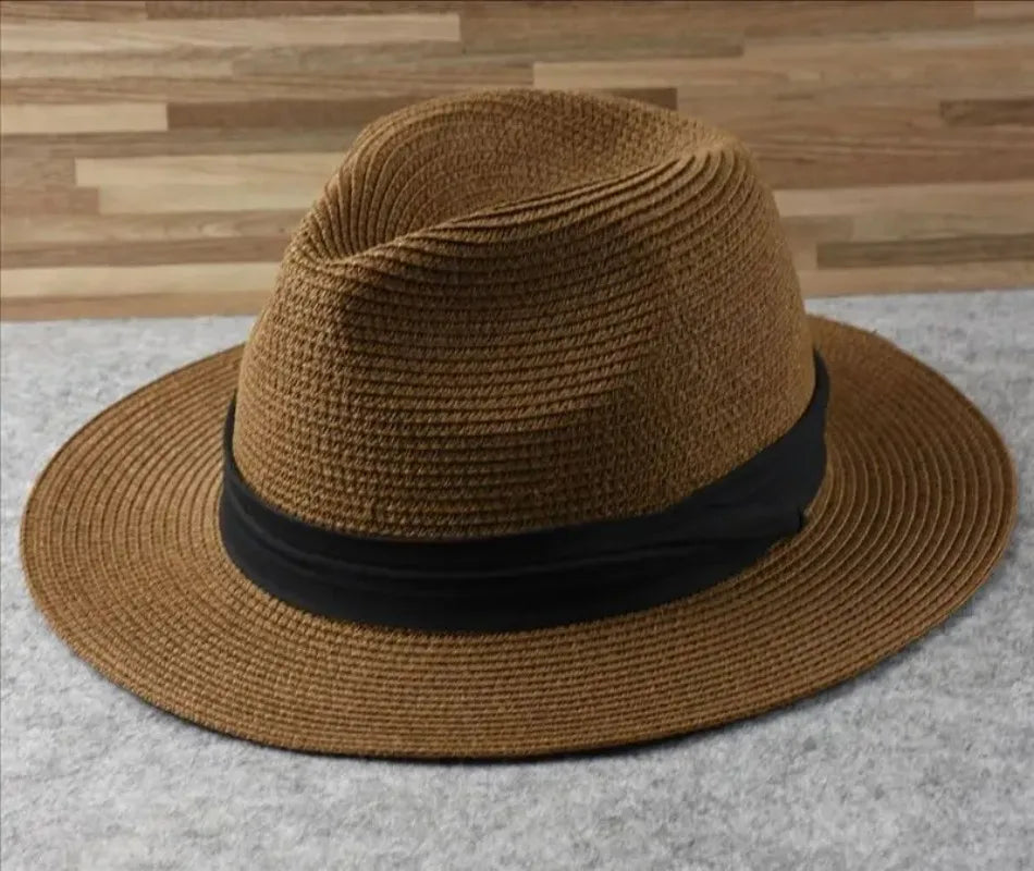 Large Size XL61-64cm Panama Hats Men Women Beach Wide Brim Straw Hat Lady Summer Sun Hats Plus Size Fedora Hat 55-57cm 58-60cm