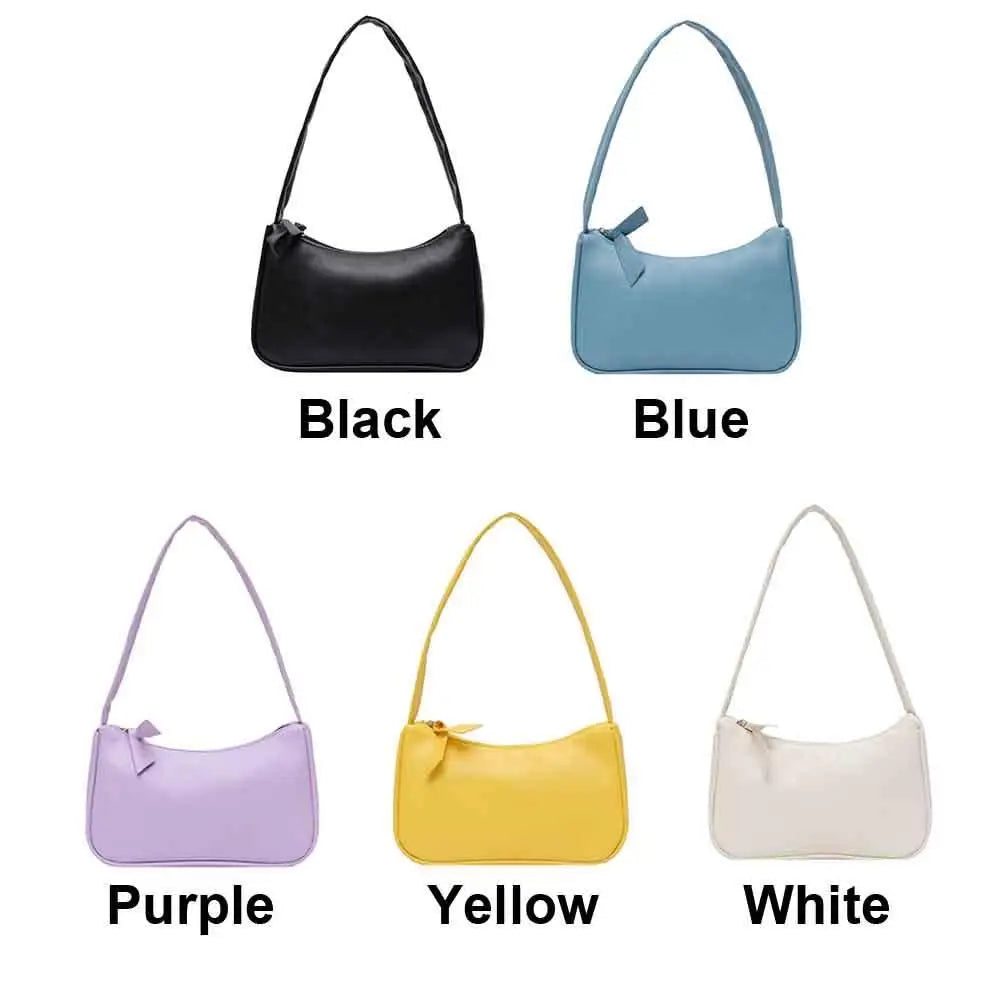 Handle Bag Women Retro Handbag PU Leather Shoulder Totes Underarm Vintage Top Handle Bag Female Small Subaxillary Bags Clutch - reetell