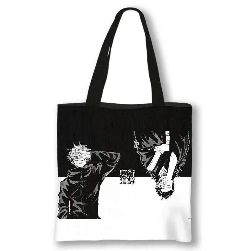 Japanese Anime Jujutsu Kaisen Tote Bags Gojo Satoru Tops Yuji Itadori Girls Shoulder Bag Women Handbag Beach Party Shopping Bag