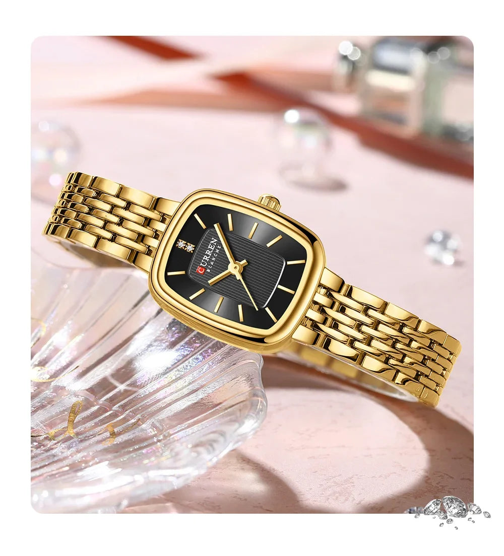 CURREN New Fashion Stainless Steel Date Women Watches Casual 30M Waterproof Girl Ladies Wristwatch Female Clock Relogio Feminino