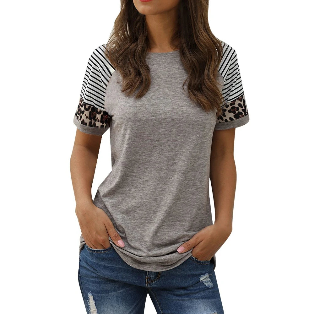 Solid T Shirt Women Simple Style Tees Casual T-shirt For Ladies O Neck Daily Pullover Female Fashion Short Sleeve Y2k Clothing - reetell