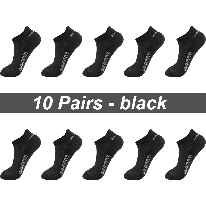 High Quality 10Pairs Men Socks Combed cotton 100% Summer Sports Sock Plus Size EUR38-48