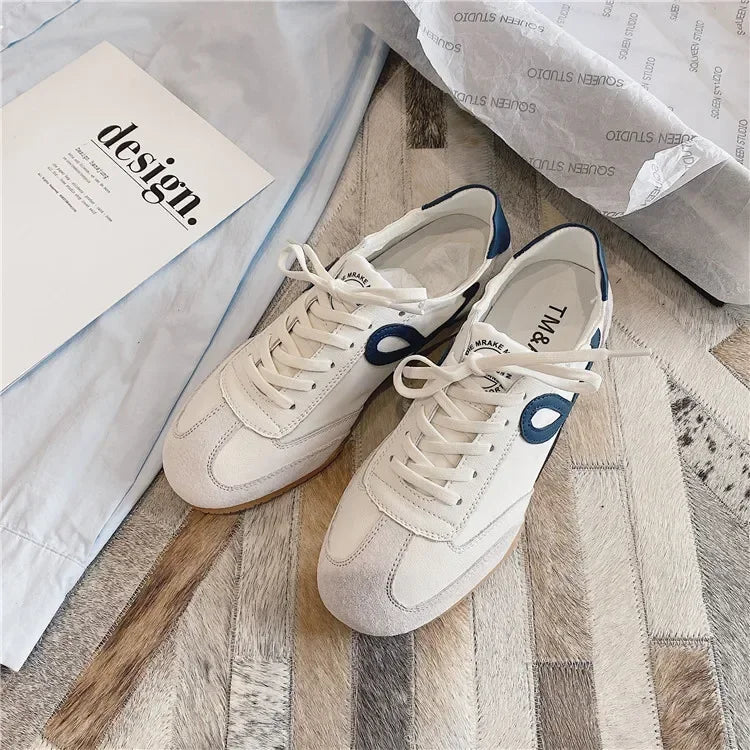 Retro Women Flat Bottom Casual Lightweight Breathable Classic Jogging Sneakers Vulcanize Walking Shoes Female Outdoor Trainers - reetell