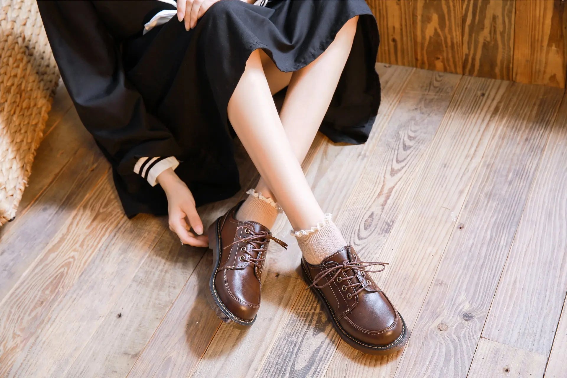 shoes women Oxfords Lace Up Brogue Shoes Flat Platform Ladies Non-slip Shoes Breathable Casual woman Low Footwear zapatos mujer - reetell