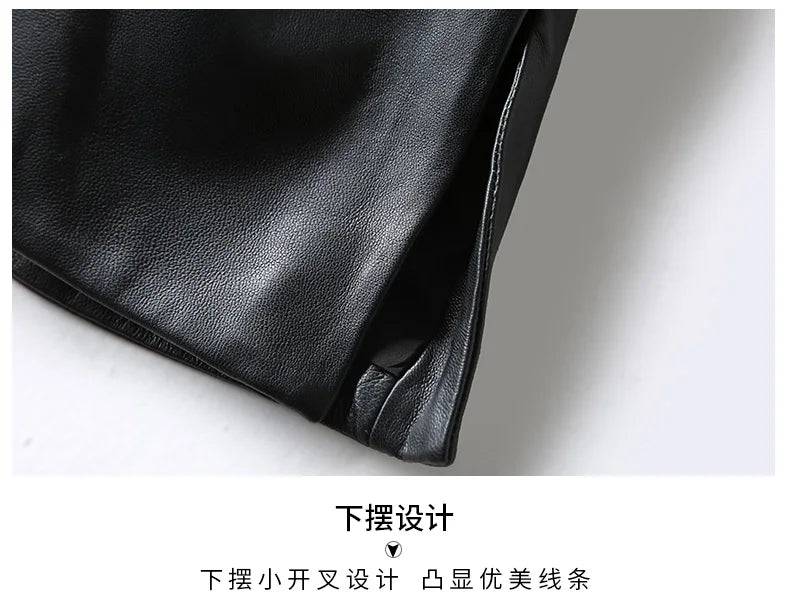 Lautaro Spring Autumn Black Soft Pu Leather Vest Luxury Brand with Belt Luxury Elegant Office Sleeveless Jackets for Women 2022