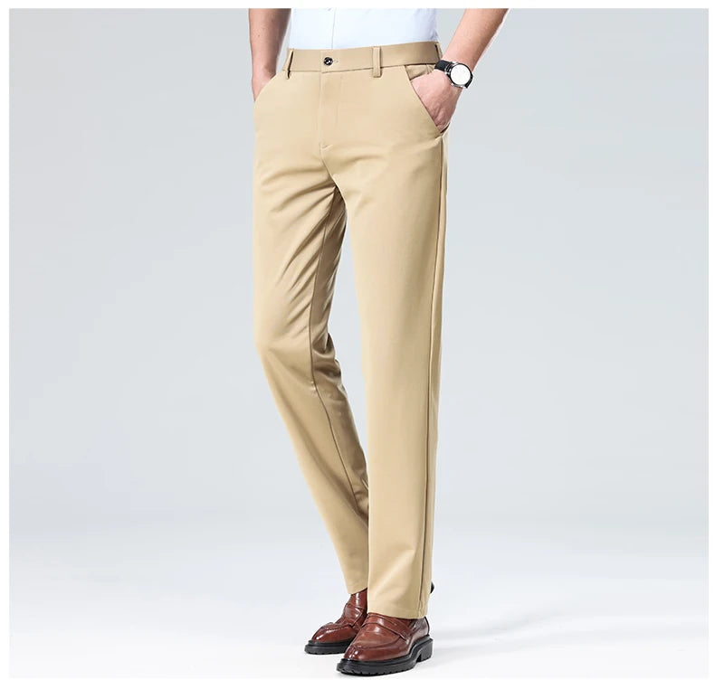 2024 Men Business Multi Color Large Size Pants Fashion Versatile Comfortable and Breathable Straight Leg High Grade Hombre Pants