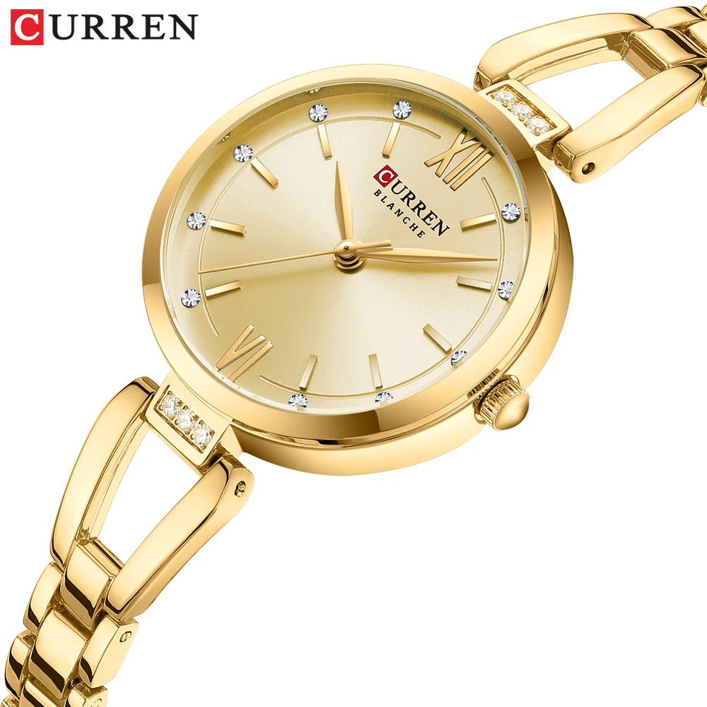 CURREN Women's Watches Elegant Fashion Original Quartz Watch for Laides Waterproof Stainless Steel Simple Luxury Daily Wear