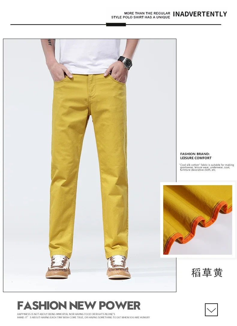 Fizma Man Pants Summer Business Casual Pants Classic Solid Color Loose Straight Trousers Brand Men's Clothing New In Baggy Pants - reetell