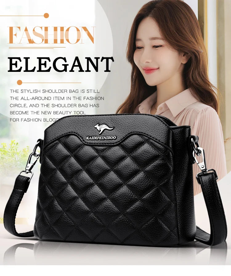 2023 Small Single Shoulder Messenger Bag Women's Three-Layer Round Luxury Simple Messenger Bag Zero Wallet