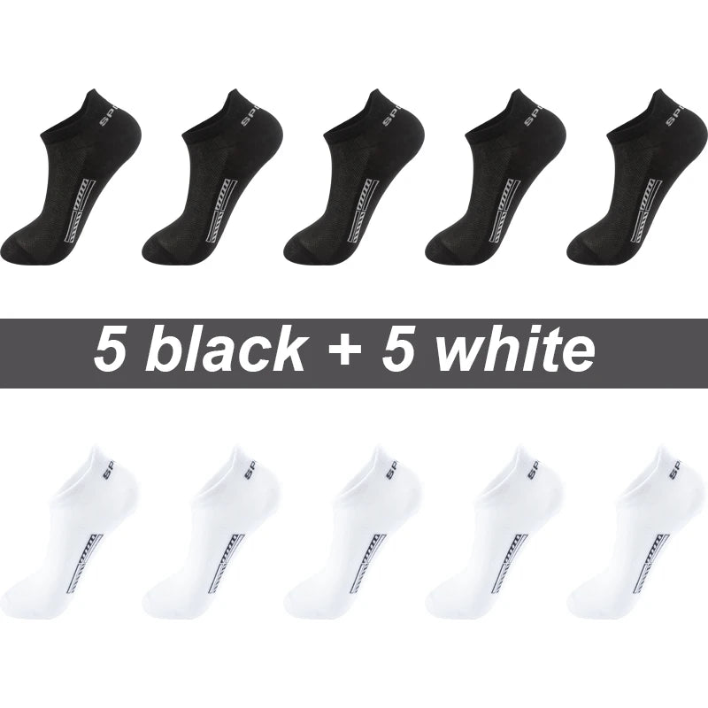 High Quality 10Pairs Men Socks Combed cotton 100% Summer Sports Sock Plus Size EUR38-48