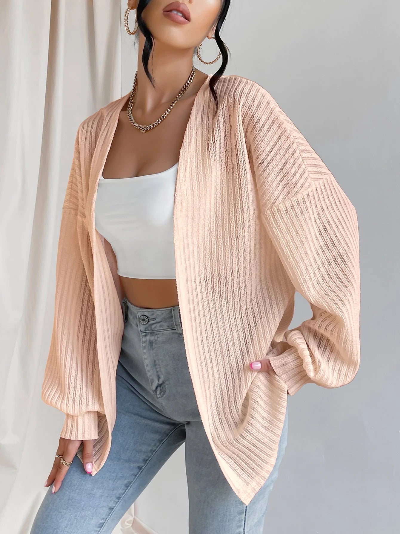 Women's 2023 Fall Winter Long Sleeve Open Front Casual Lightweight Soft Cardigan Sweater Outerwear - reetell