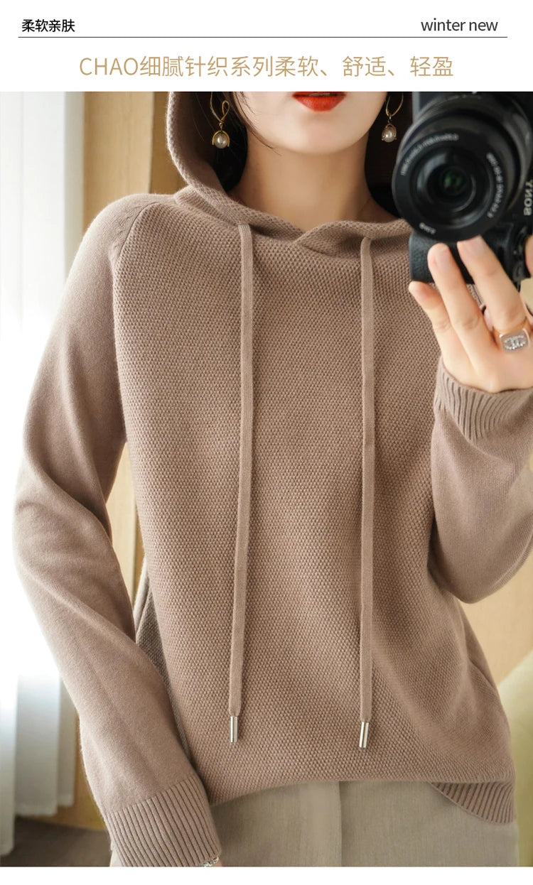 Hoodies And Sweatshirts Long Sleeve Sweaters For Women Wool Clothing New Arrivals Knitted Jumpers Female Outerwears Fashion Tops - reetell