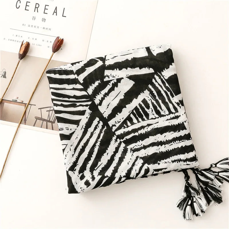 NEW Women's Scarf Zebra Pattern Print Scarves Spring Autumn Stripe Shawl And Wraps For Lady Muffler Hijab 180*90cm - reetell