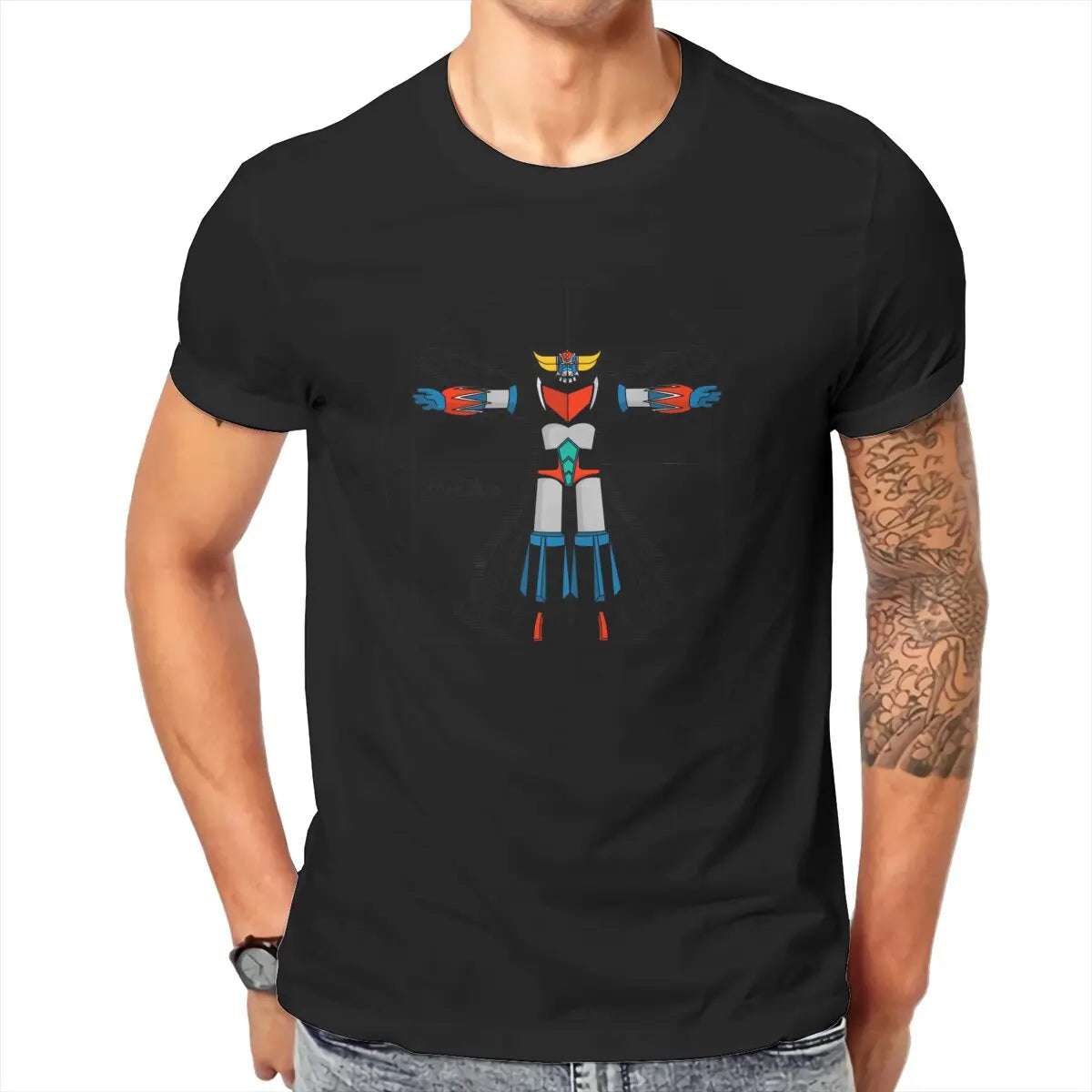 Men 192 Vitru Grendizer Goldorak UFO Robot T Shirt  100% Cotton Clothing Vintage Short Sleeve Tee Shirt Gift Idea T-Shirts - reetell