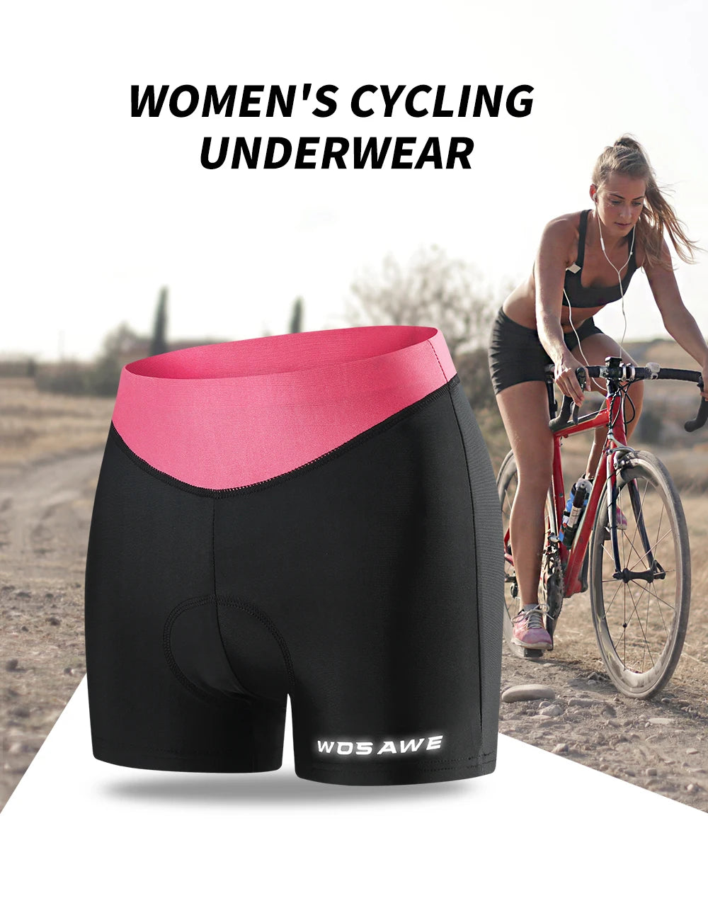 WOSAWE Women Cycling Shorts Summer Padded Cycling Under Shorts for Women Biker Shorts MTB Bicycle Gel Pad Cycling Shorts - reetell