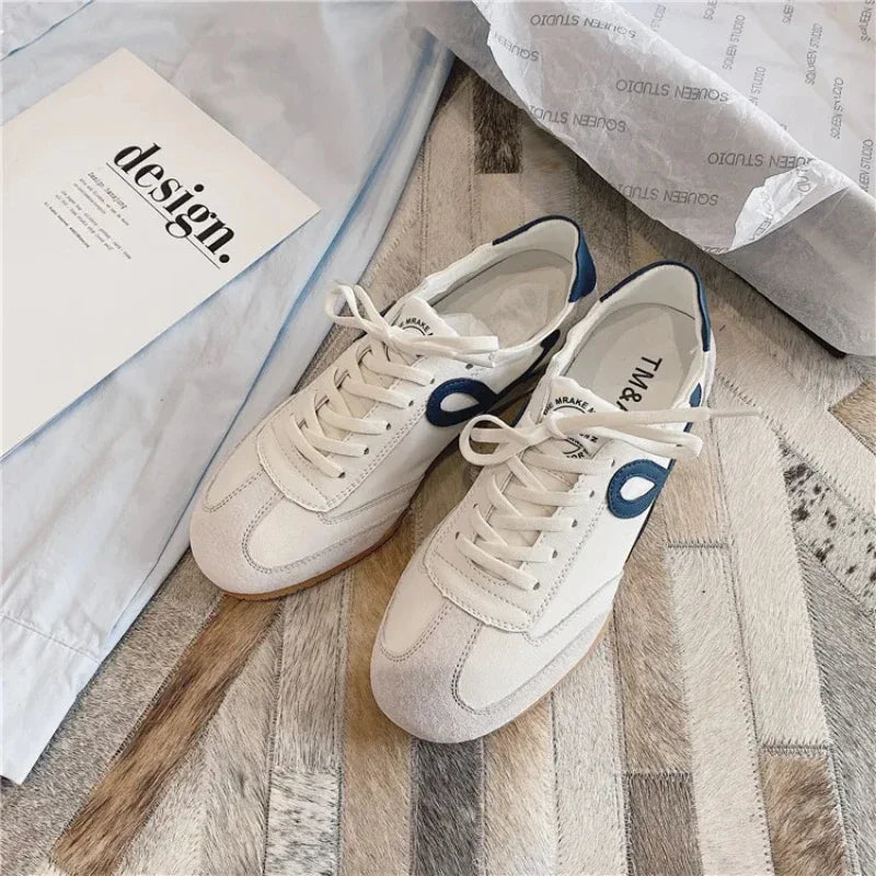 Retro Women Flat Bottom Casual Lightweight Breathable Classic Jogging Sneakers Vulcanize Walking Shoes Female Outdoor Trainers - reetell