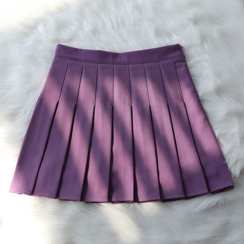 Black Pleated Skirts High Waist A-Line Woman Clothing Korean Autumn School Uniform Harajuku Short Blue Skirt for Girls Dance - reetell