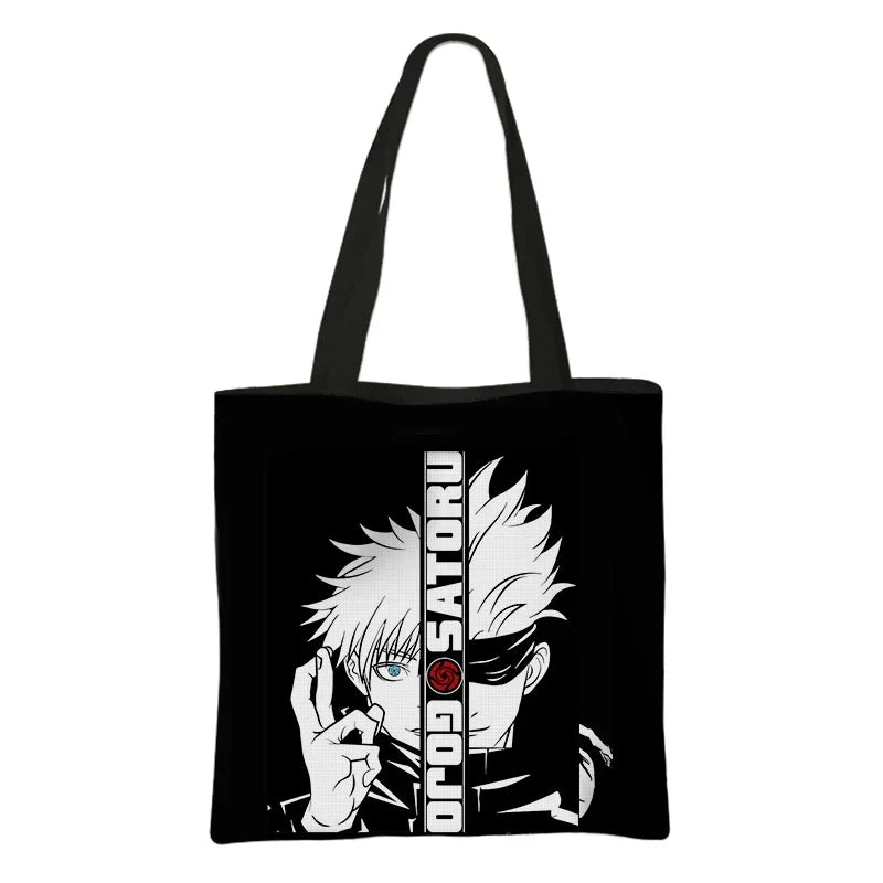 Japanese Anime Jujutsu Kaisen Tote Bags Gojo Satoru Tops Yuji Itadori Girls Shoulder Bag Women Handbag Beach Party Shopping Bag