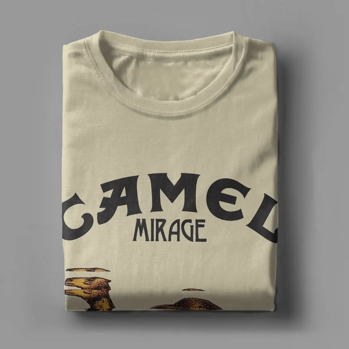 Camel Mirage Band T Shirt Men's Pure Cotton Novelty T-Shirts Crew Neck Tees Short Sleeve Tops 4XL 5XL - reetell