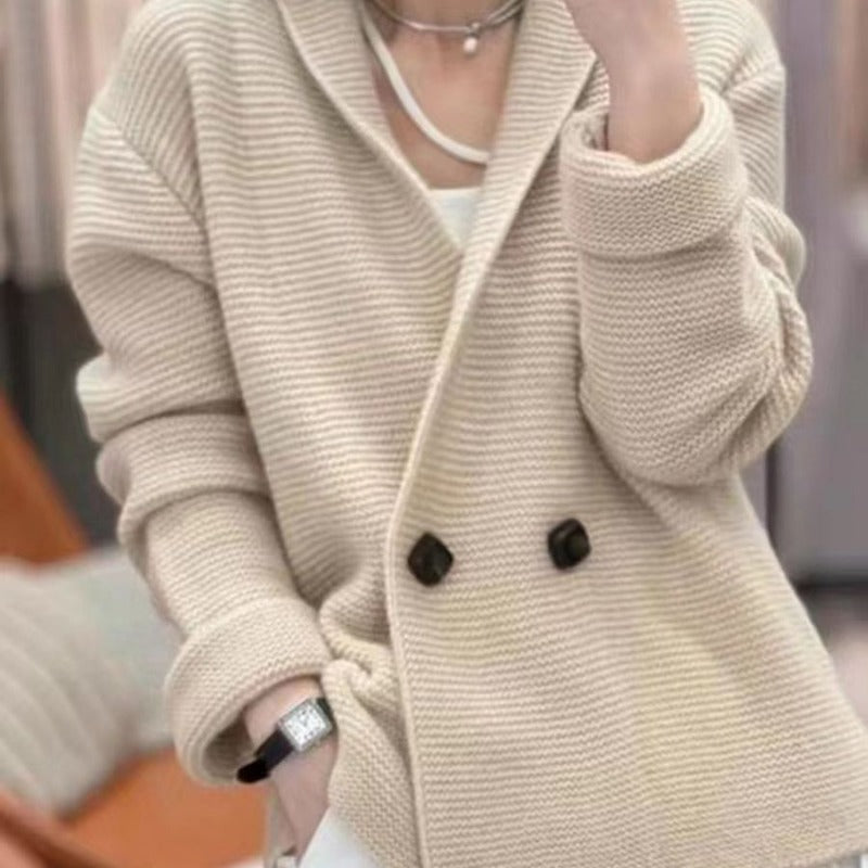 Neploe Korean Fashion Double Breasted Cardigans Mujer 2023 Autumn New Loose Knitted Cardigan Y2k Long Sleeve Loose Tops Women - reetell