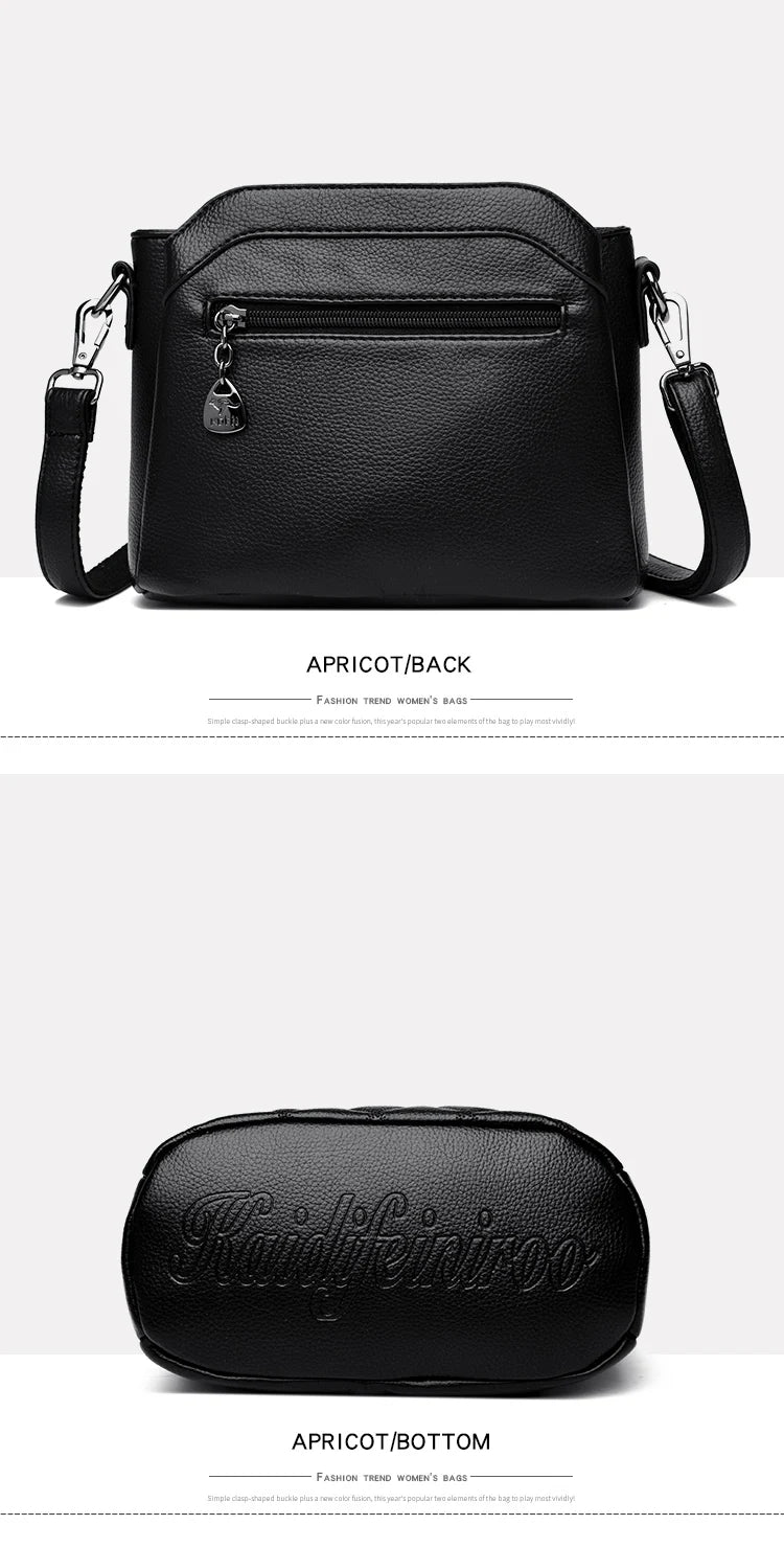 2023 Small Single Shoulder Messenger Bag Women's Three-Layer Round Luxury Simple Messenger Bag Zero Wallet