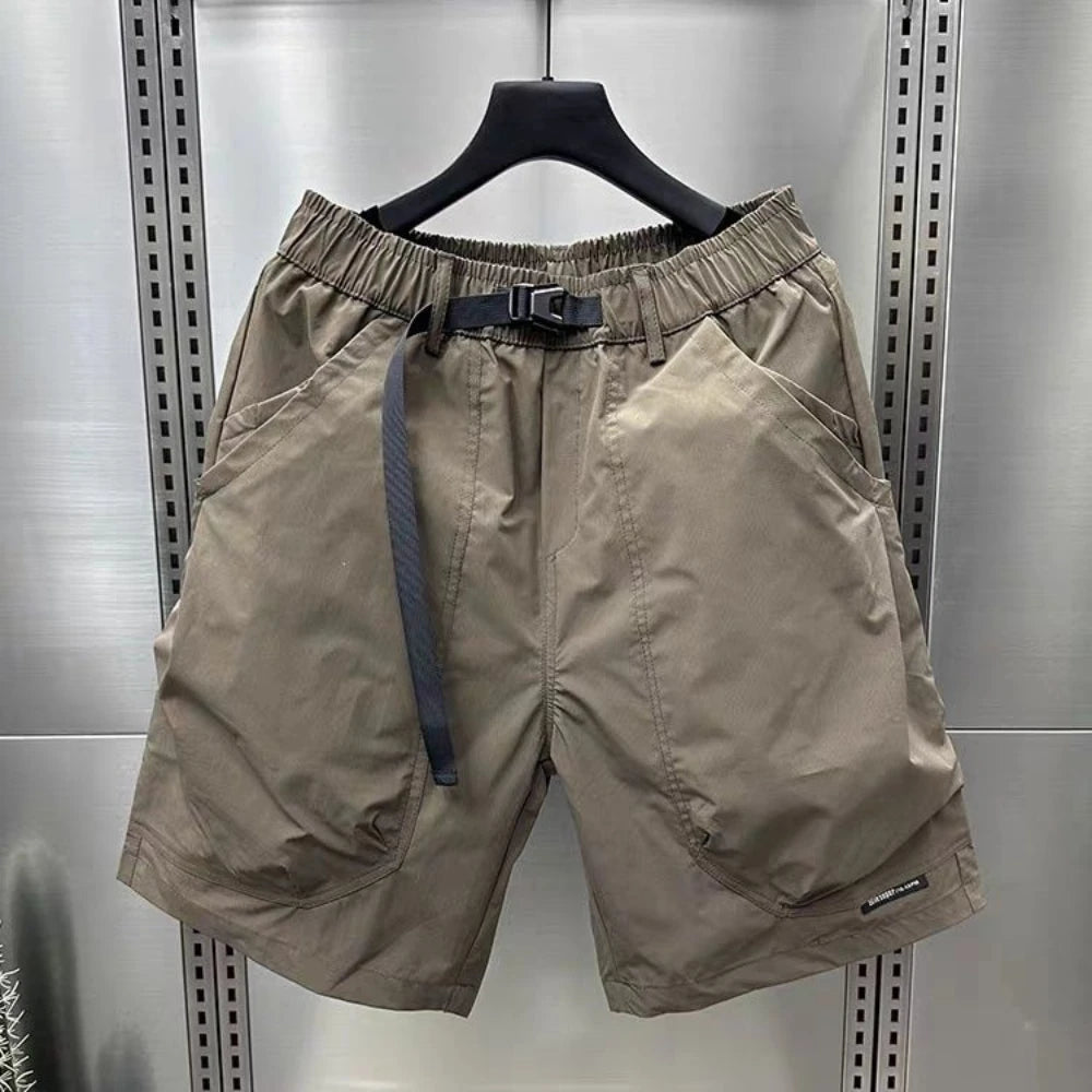 2024 Men's Large Pocket Waistband Work Shorts Summer Thin New Loose Straight Half Middle Pants - reetell