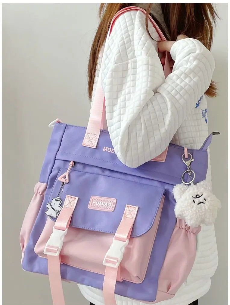 Bag Female College Student Carrying Bag Girl Large Capacity One Shoulder Versatile Crossbody Bag