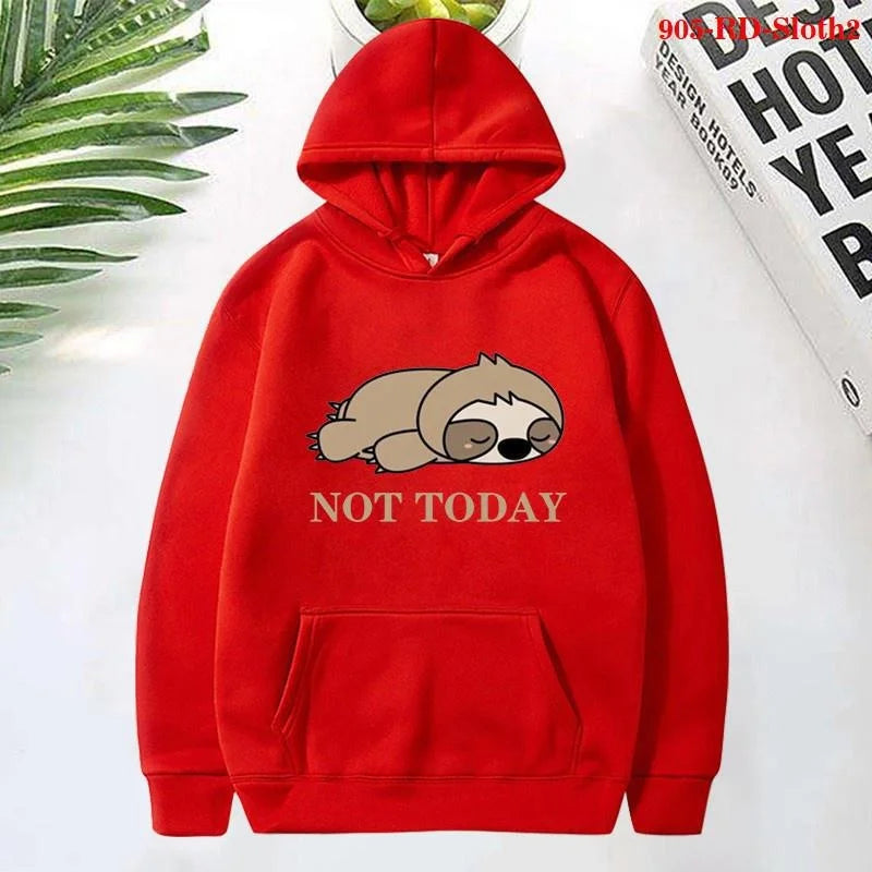 Sloth Hoodies Women Sweatshirts Plus Size Men Casual Long Sleeve Clothing Cute Warm Pullover - reetell