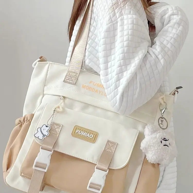 Bag Female College Student Carrying Bag Girl Large Capacity One Shoulder Versatile Crossbody Bag