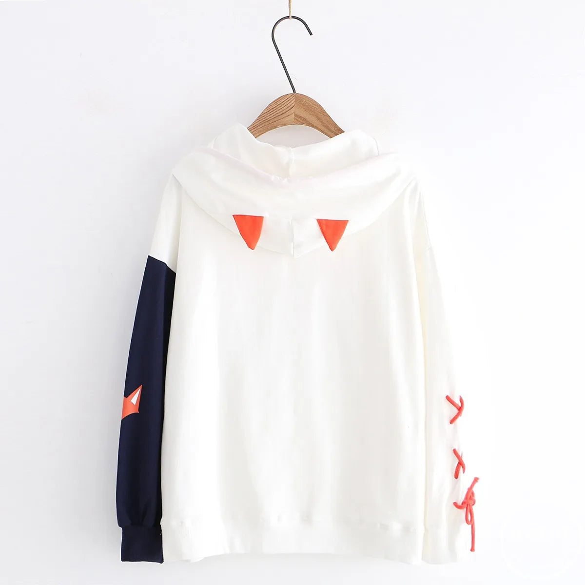 Hot Autumn Cute Fox Printing Hooded Sweatshirt Women Clothing Pullovers Plus Velvet Patchwork Female Sweet Thick Warm Hoodies - reetell