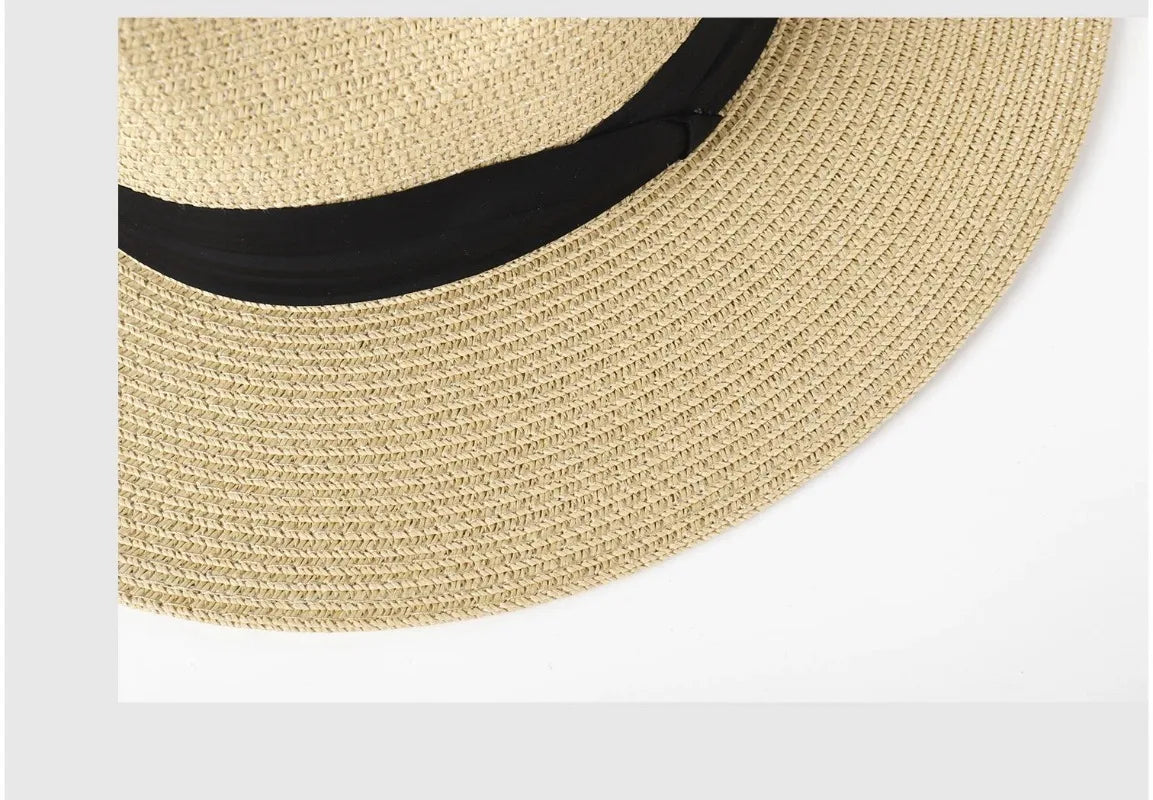 Large Size XL61-64cm Panama Hats Men Women Beach Wide Brim Straw Hat Lady Summer Sun Hats Plus Size Fedora Hat 55-57cm 58-60cm