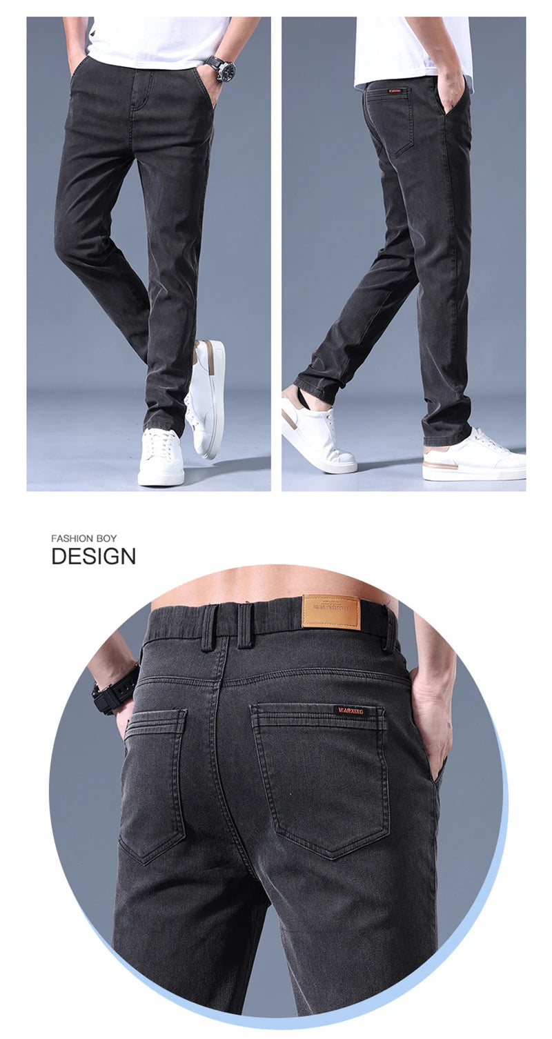 Men's Jeans 2023 New Spring And Autumn Casual Slim Trouser For Men High Quality Business Simple Slim Fit Men's Pant - reetell