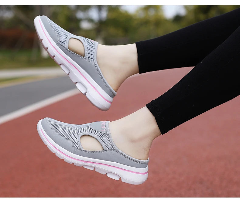 Women Walking Men Fitness Mesh Slip-On Light Loafers Summer Sports Shoes Outdoor Flats Breathable Running Sneakers Size 35-48