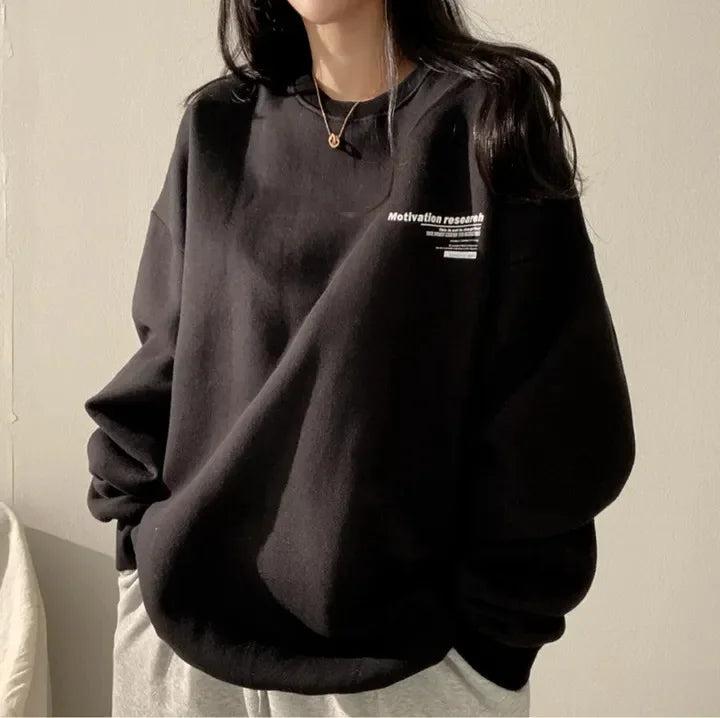 2024 Spring Autumn Women Sweatshirts Long Sleeve Oversized Hoodies Casual Letter Print Loose Pullovers Tops Harajuku Streetwear - reetell