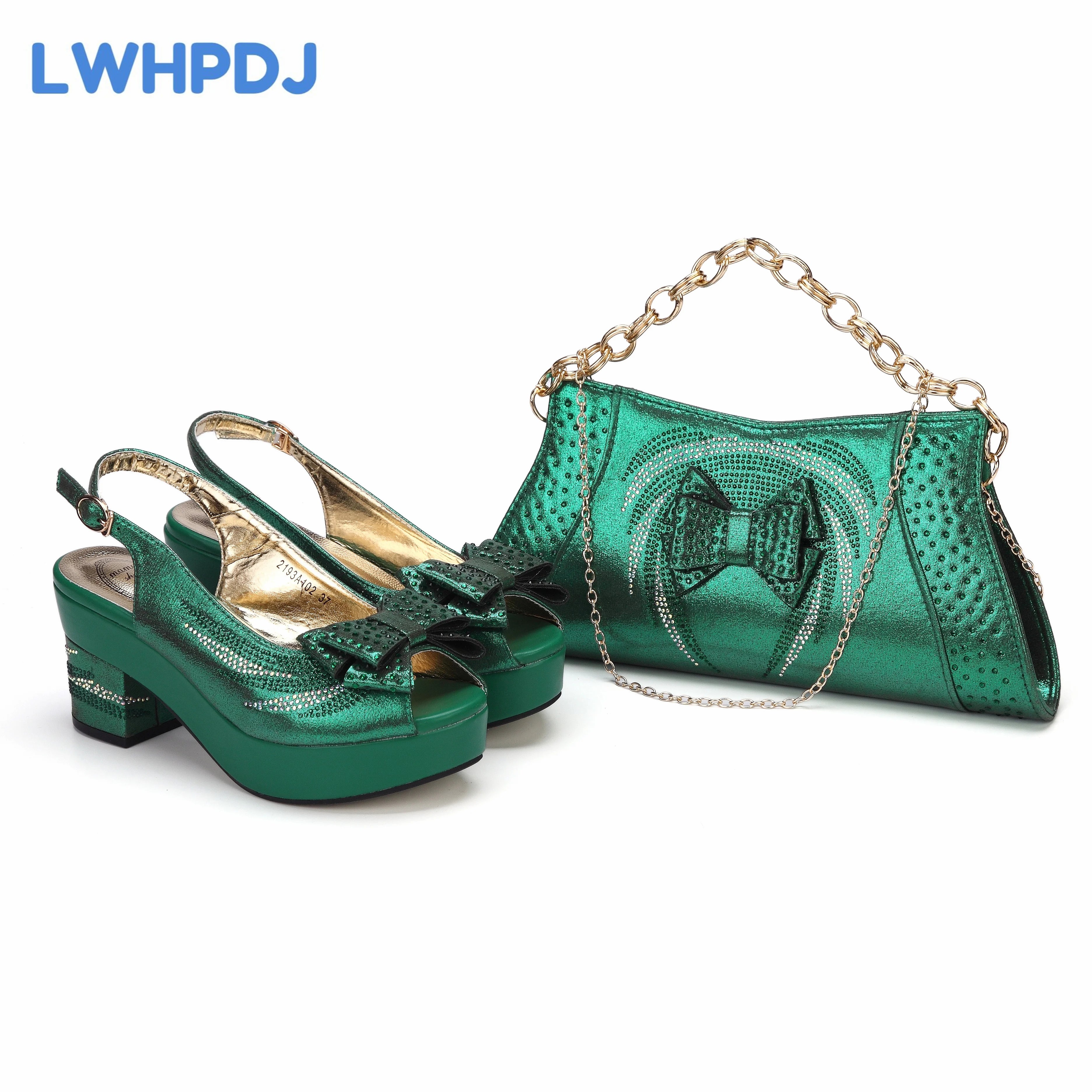 2024 New Coming Wine Color Hot Selling High Heels Ladies Sandal Matching Bag Set  For Wedding Party Pump