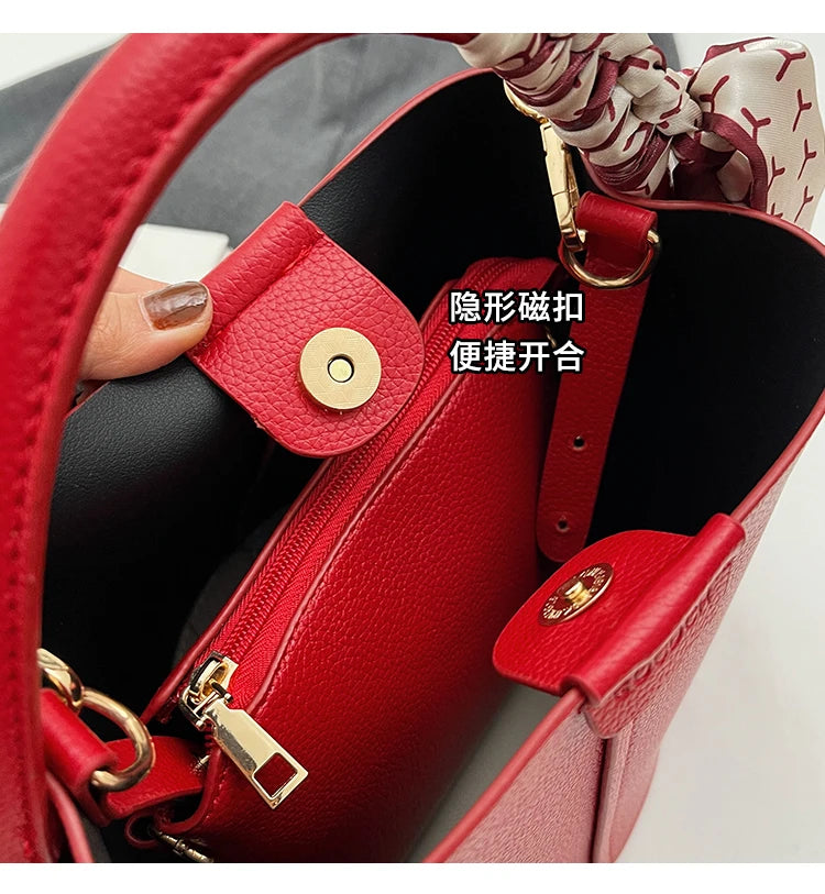 2024 New Women's Bag Fashion Simple Shoulder Bag High Quality Design Handbag PU Commuter Luxury Hot Selling Bolsas Para Mujeres - reetell