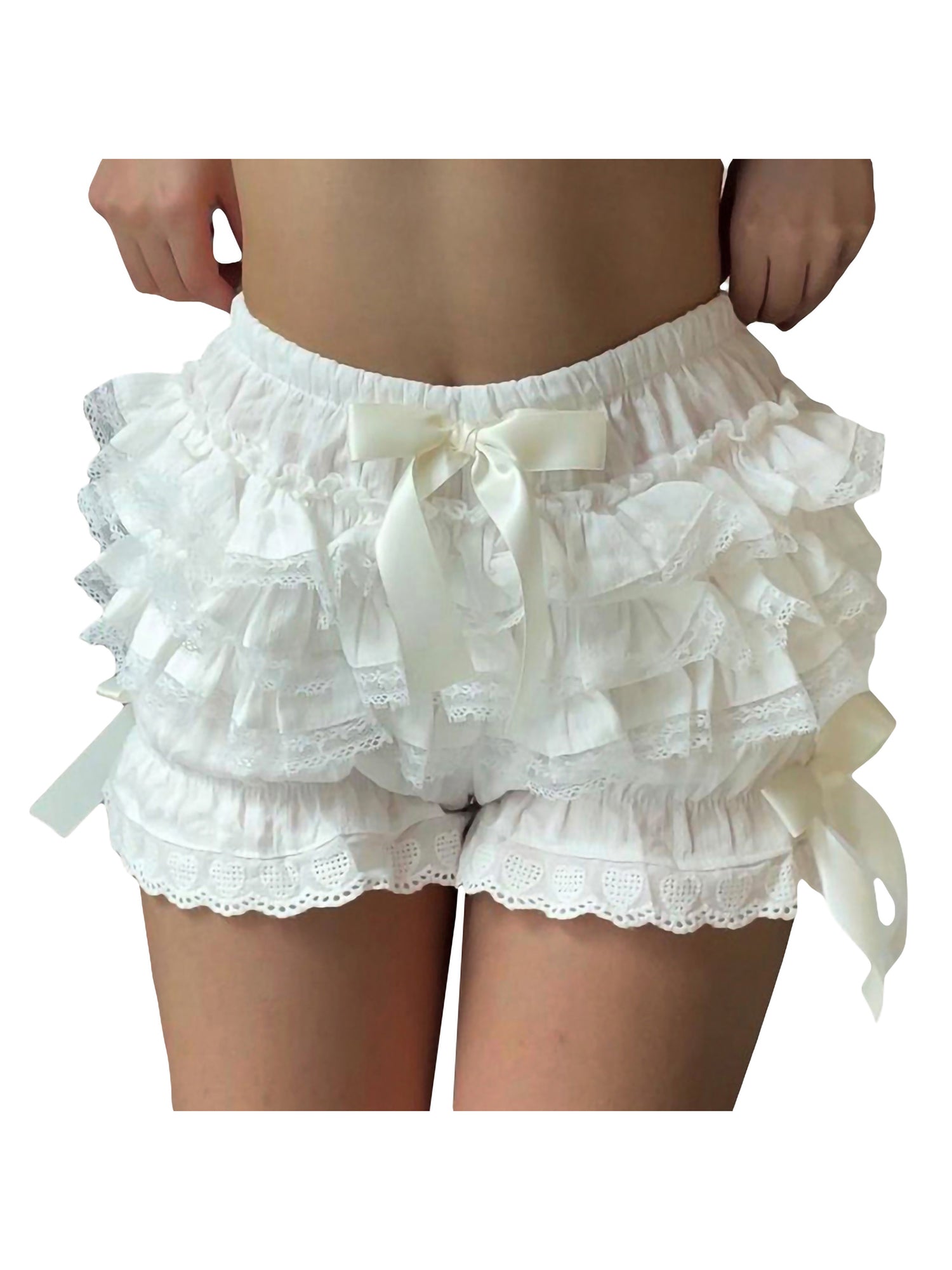 Womens Ruffle Lace Panties Underwear Layered Pumpkin Pants Shorts Cute Lolita Bloomers Frilly Pettipants Going Out - reetell