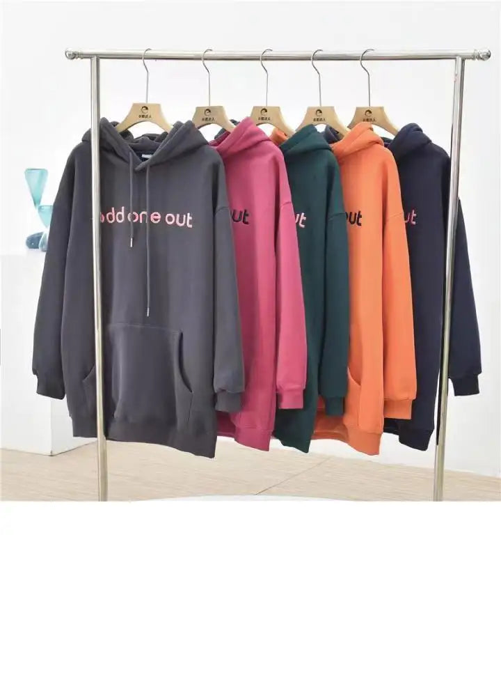 Autumn and Winter New Simplicity Versatile Temperament Women's Clothing Fashion Drawstring Letter Printing Long Sleeve Hoodie - reetell