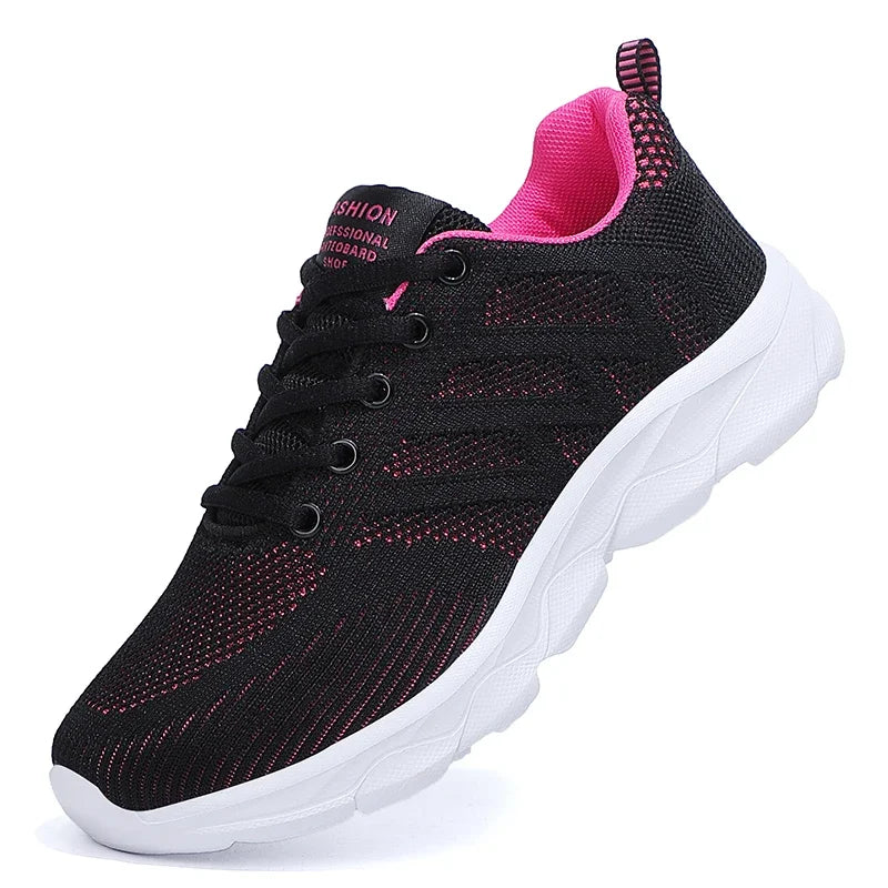 Woman Sneakers Casual Shoes 2023 New Breathable Walking Mesh Lace Up Flat Vulcanized Shoes Women Tenis Running Shoes for Women